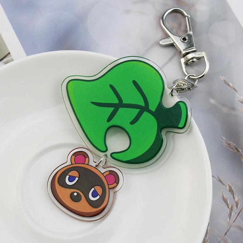 Фото Kawaii акриловый кулон брелок Animal Crossing брелок игровые украшения для фанатов девочек и мальчиков ежедневный подарок на день рождения для школы №1