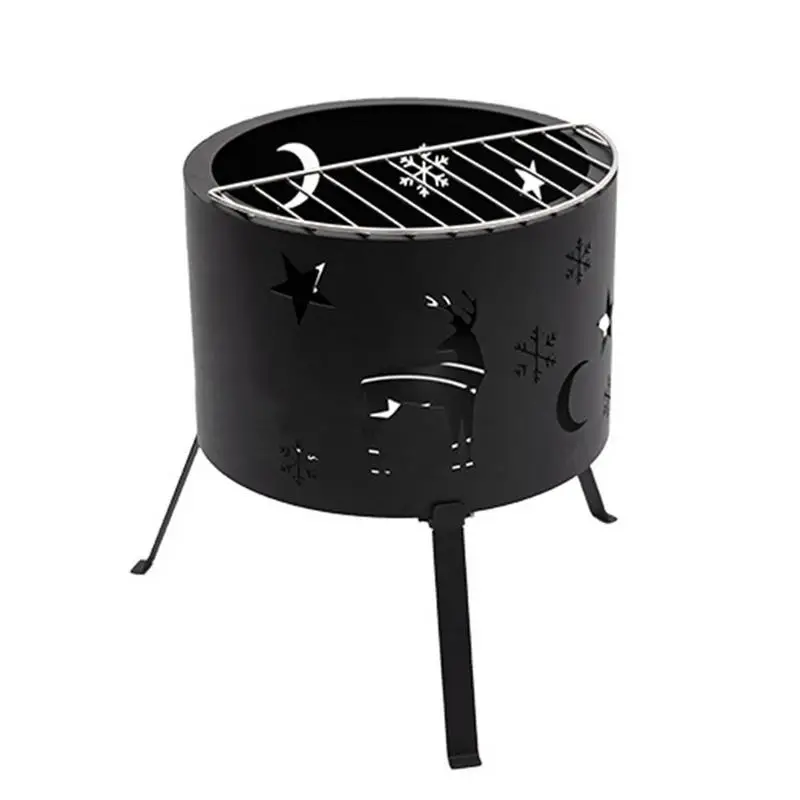 

Camping Fire Wood Stove Folding Wood Burning Portable Ultra Lightweight Iron Elk Starry Firewood Heater Stoves BBQ Picnic Grill