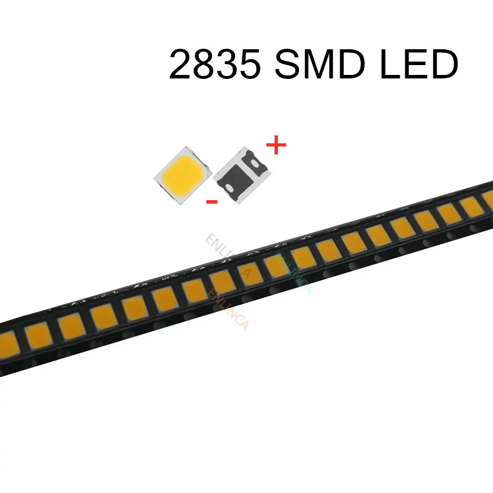 

100 шт. SMD светодиодный чип 2835/3528 12В белый/теплый белый