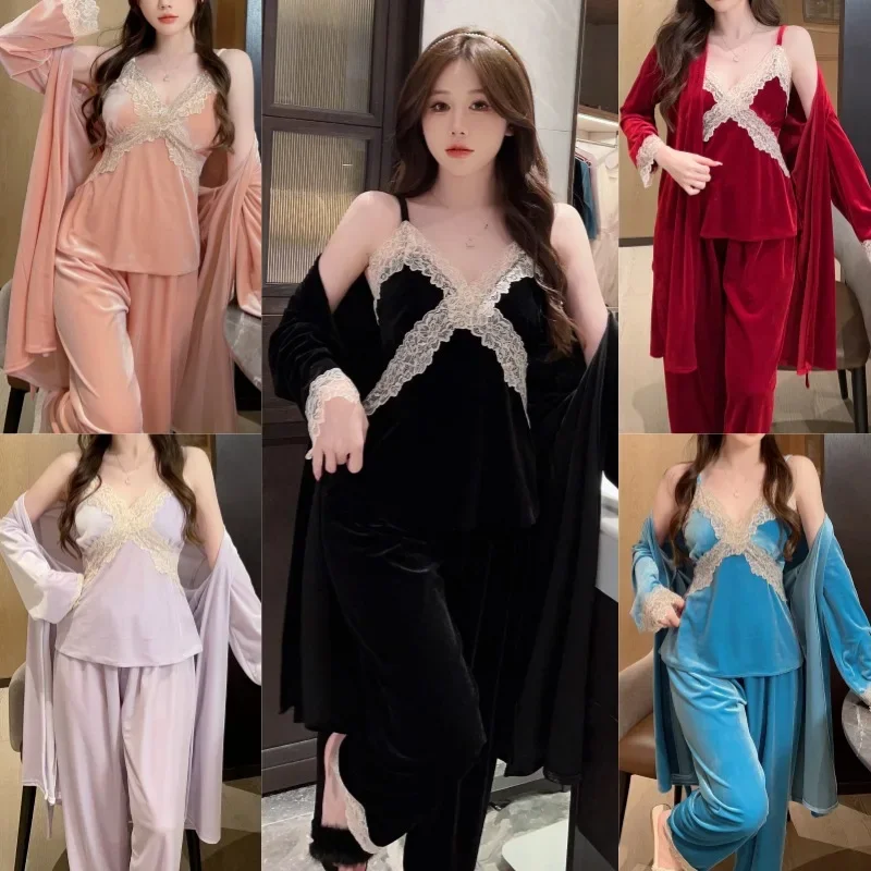 Осенне-зимний женский сексуальный комплект майки Plueche с нагрудником и кружевной