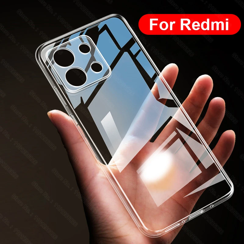 Прозрачный противоударный чехол для телефона Xiaomi Redmi Note 13 Pro 12 Turbo 11 10 9 8 Max 5G 4G 10S 9S 8T