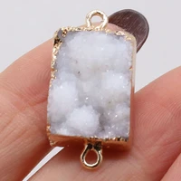 natural stone white crystal bud rectangular connector pendant for jewelry makingdiynecklace earring accessories charm gift party