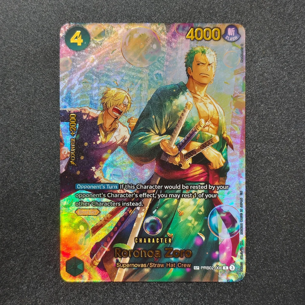 Фото Коллекционные аниме-карты Proxy ONE PIECE SP Card EB04: Смокер, Ташиги, Сабо, Зевс, Зоро, Капитан Эдвард, Виви. Английская версия TCG. №5