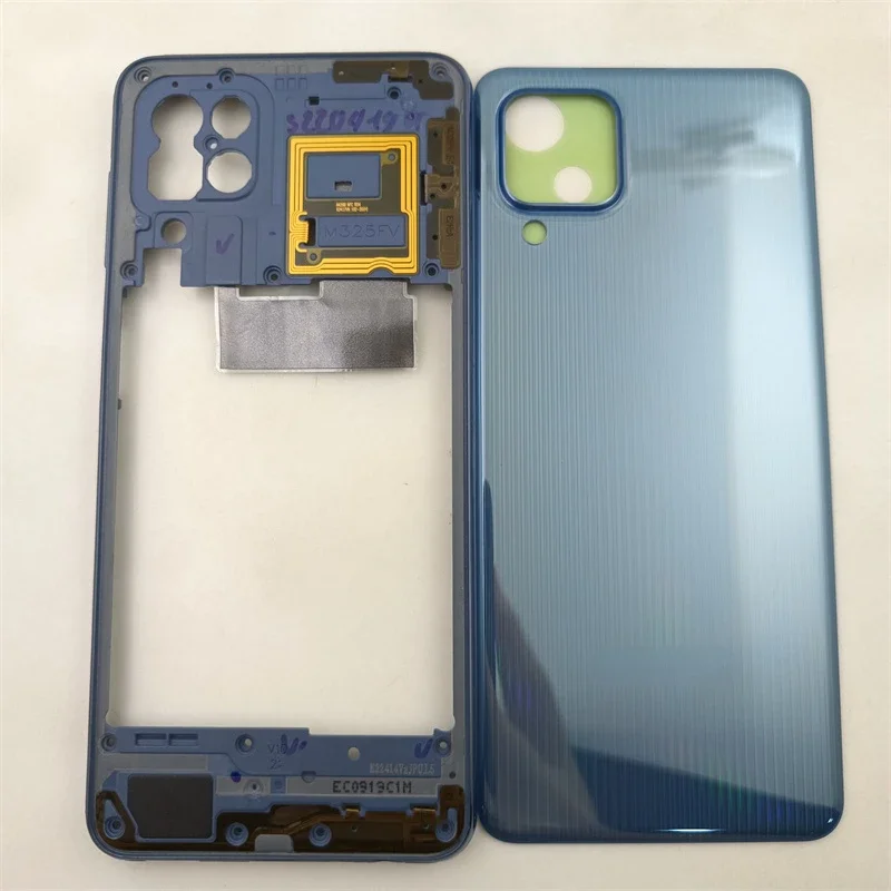 

Для Samsung Galaxy M32 4G M325FV корпус телефона средняя рамка + задняя крышка батарейного отсека панель запасные части + логотип