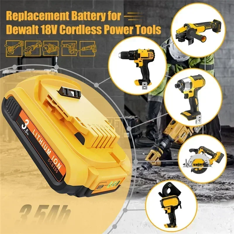 Хороший аккумулятор 20 В для Dewalt DCB200 сменный DCB101 DCB115 3500 мАч электроинструмента Li-ion