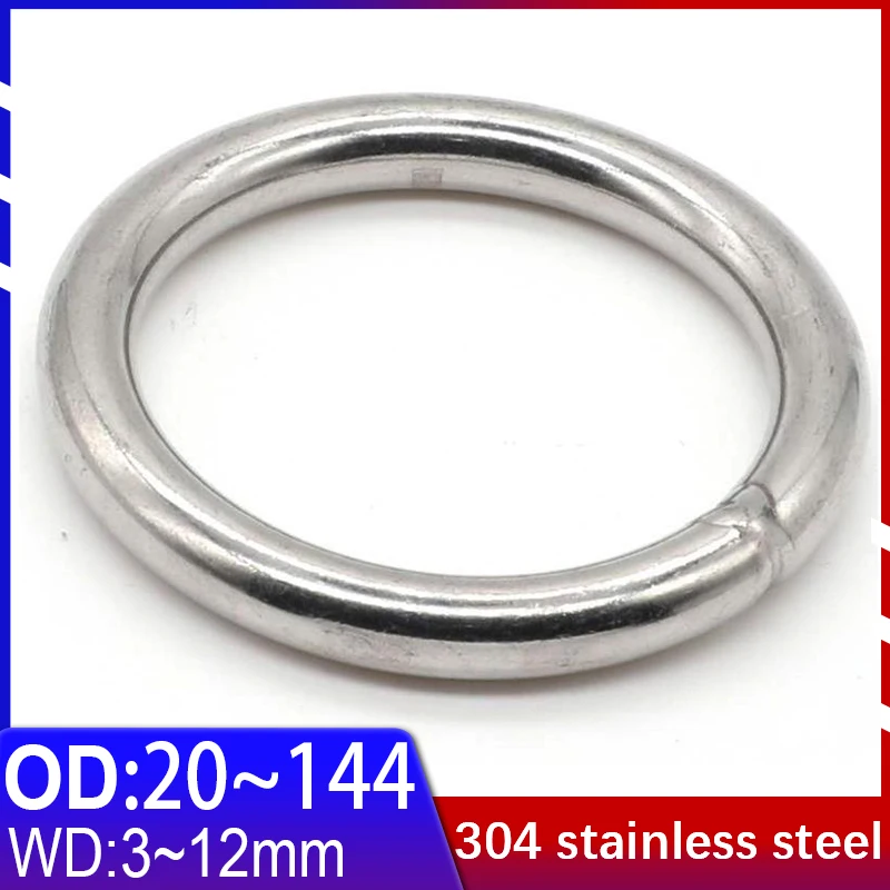 

304 Stainless Steel Solid O-ring Welding Ring Rust-proof Ring Iron Ring Pet Pull Ring Fishing Net Pull Ring Hanging Ring