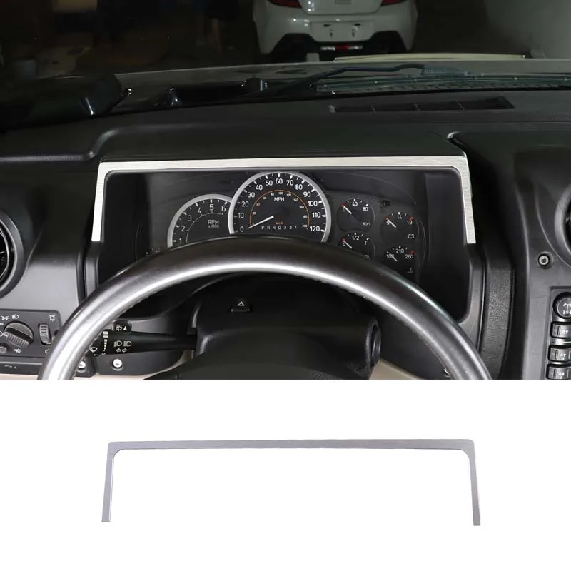 

Aluminum Alloy Silver Car Dashboard Decorative Frame Dial Trim Sticker For Hummer H2 2003 -2007 Car Styling Interior Accessories