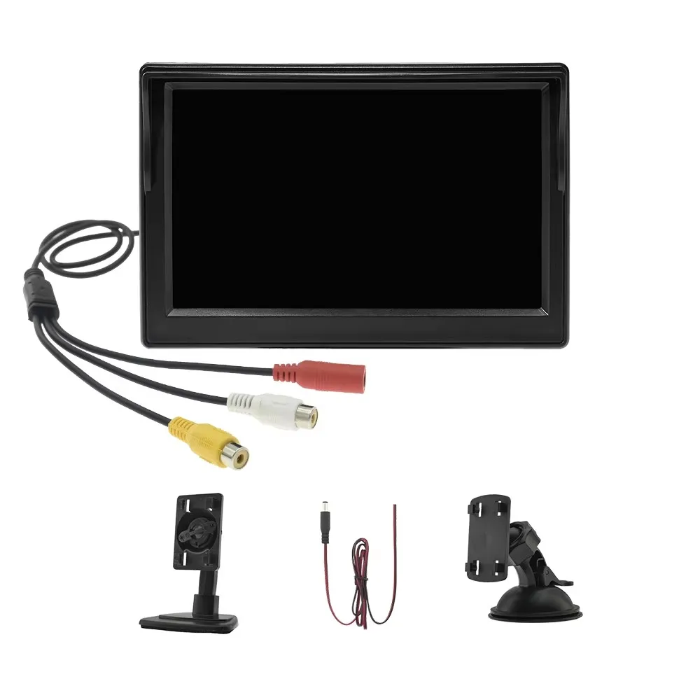 

Автомобильная камера заднего вида с монитором 5 дюймов TFT LCD Digital 16:9 экран 2-полосный видео вход система обратной парковки