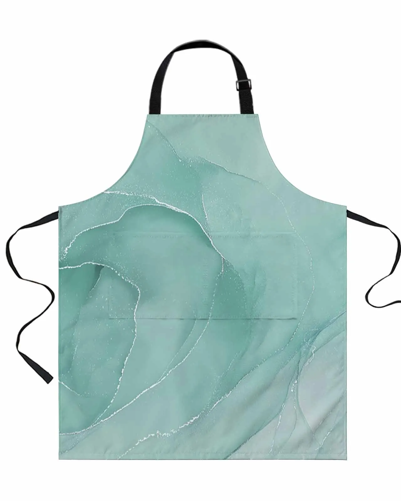 

Фартук мраморный водно-зеленый, водонепроницаемый, без рукавов, с маслом, полезные вещи для кухни, для мужчин и женщин, рабочая одежда для дома, ресторана