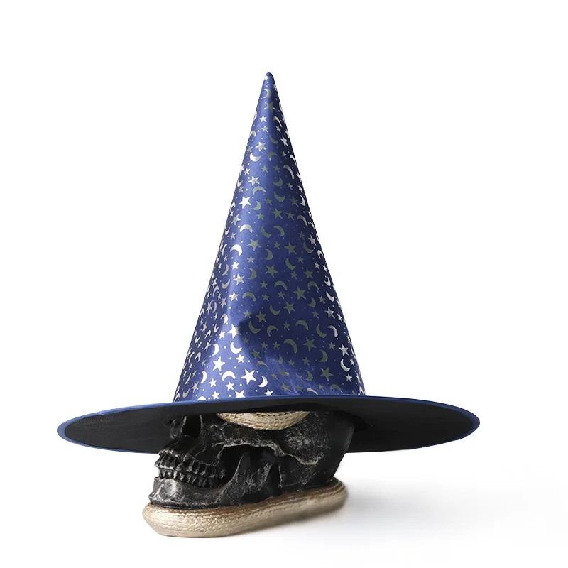 

10pcs Party Women Adult Boy Girls Children Witch Hats Vampire Halloween Costumes Accessories Blue Star Moon