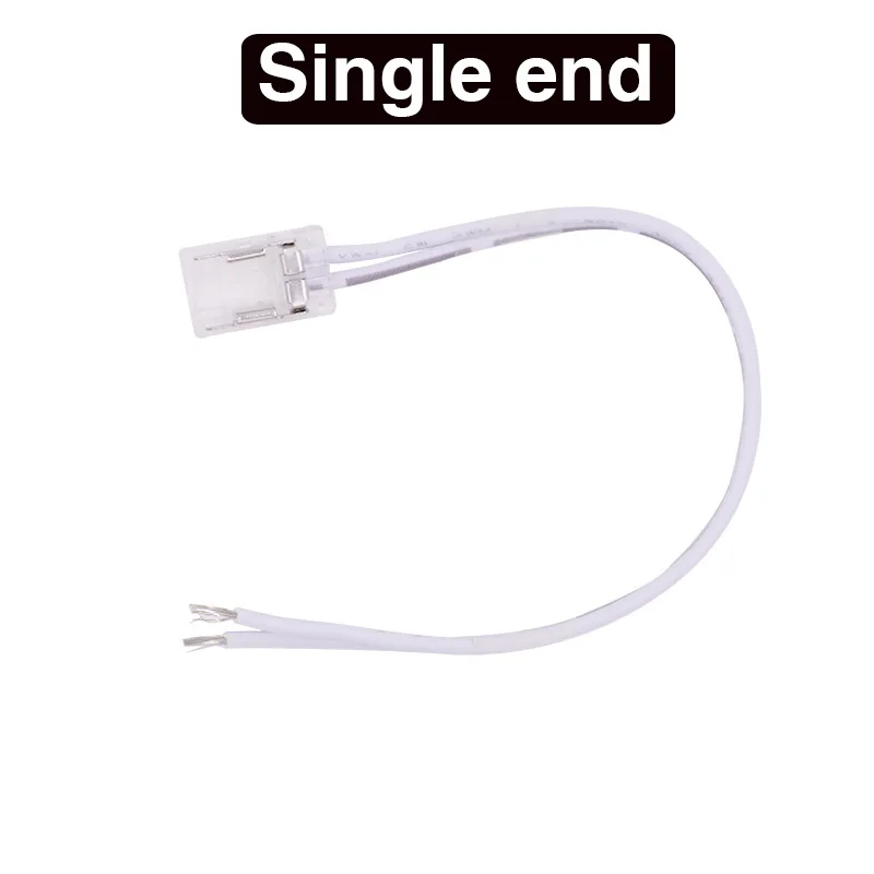 

2-контактный разъем COB 8 мм 10 мм для SMD COB 5050 2835 3528 одноцветные светодиодные ленты прозрачные одноконцевые разъемы
