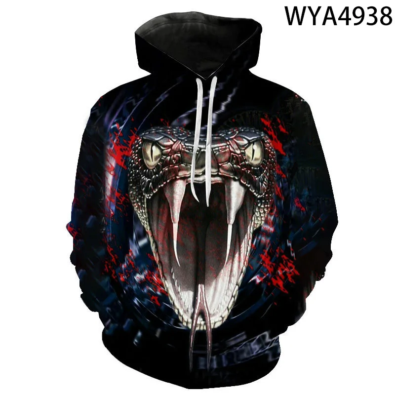 

2022 New 3D Print Hoodies Horror Snake black Mamba Men Women Children Streetwear Pullover Fashion Funny Cool Sweatshirts