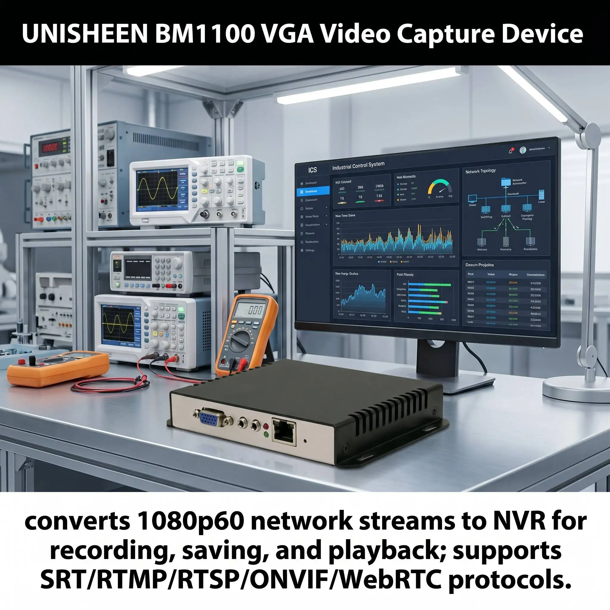 Фото Видеокодер UNISHEEN BM1100 VGA для прямой трансляции, совместимый с WebRTC, NVR, RTSP, RTMP, SRT, ONVIF, UDP, YouTube, Facebook, Wowza, Vmix №2