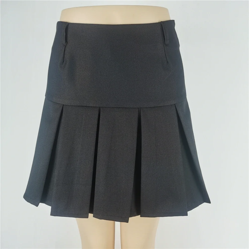 Плиссированная юбка в клетку с высокой талией