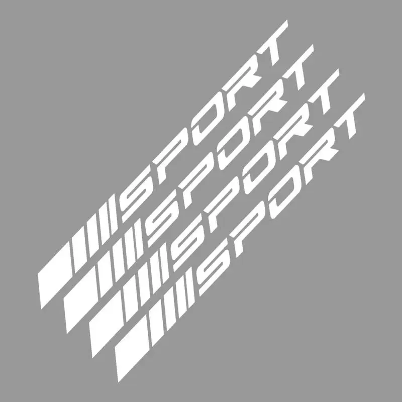 

4pcs Wheel Stickers Waterproof Spoke Car Rim Glossy Decoration Sticker SPORT Typeface Car Body