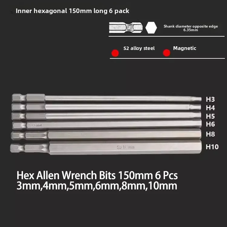 

SAE метрический шестигранный ключ 8 шт. инструменты отвертка набор механических сверл электрическая шестигранная головка мощность 100 мм