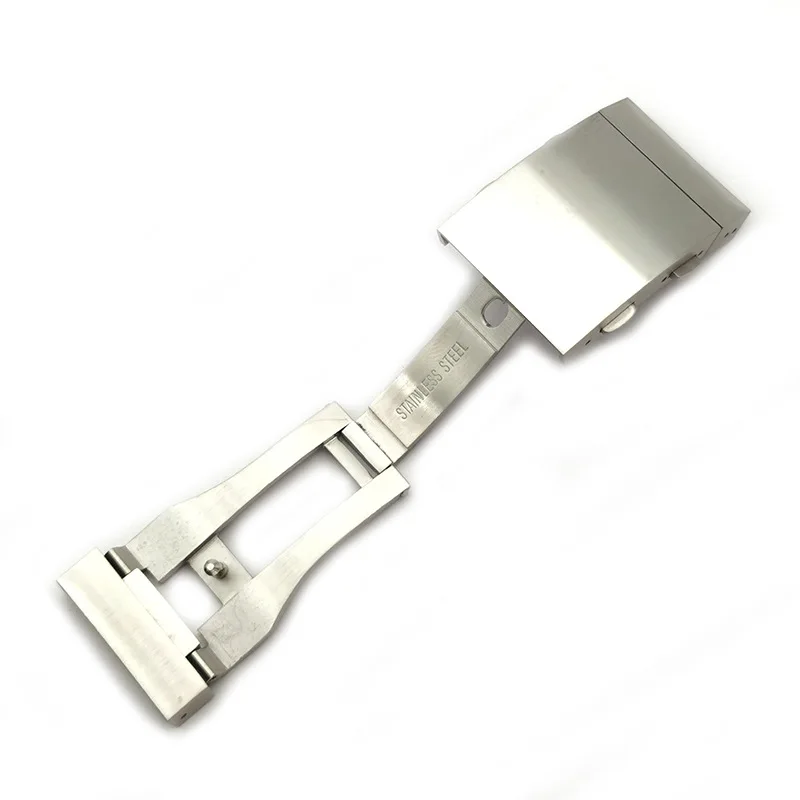 Light Luxury High-quality 22MM Silver 316L Stainless Steel Solid Adjustable Length Watch Buckle