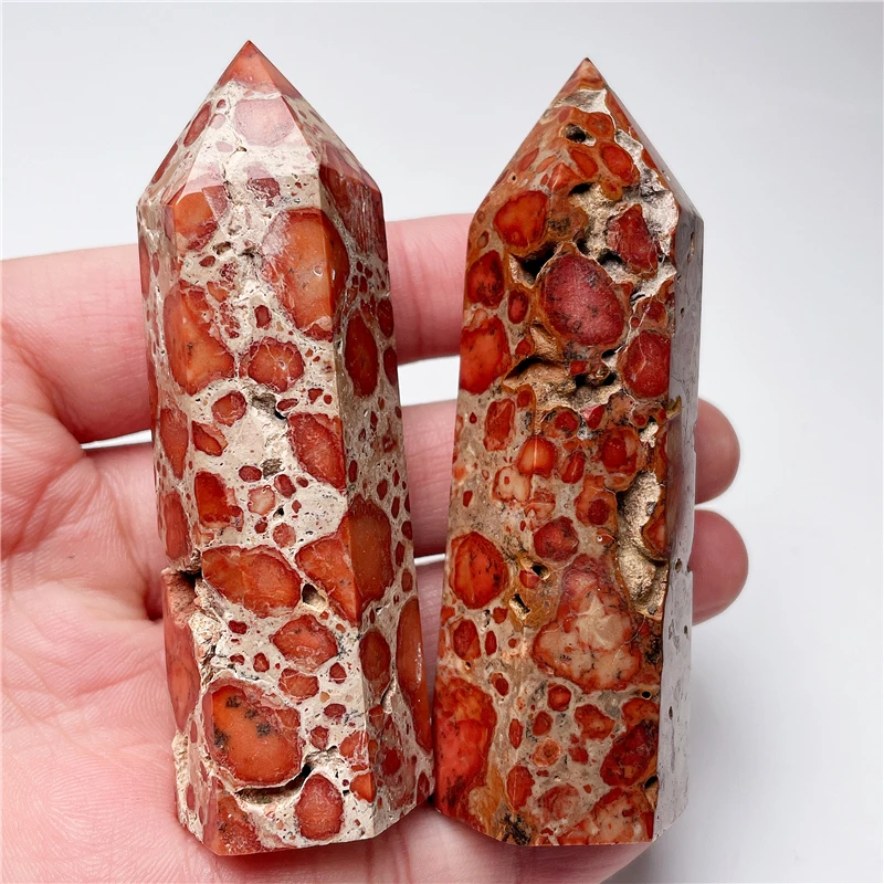 Natural &quotPudding Stone" (India) Crystal Point Healing Stone Quartz Tower Wand Ornament for Home Decor Reiki Energy Gift | Дом и сад