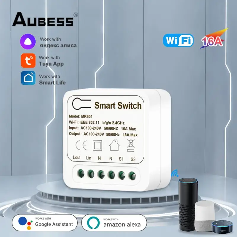

Tuya Smart Wifi Switch Yandex Alice Smart Home Wireless Switch Alexa Google Home 16A smartLife app control DIY Automation Module