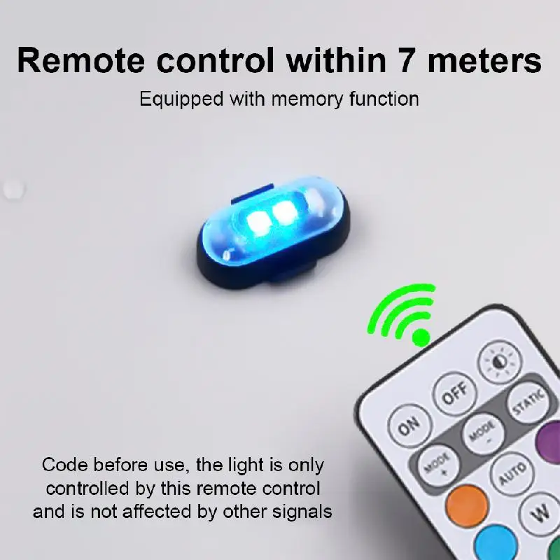 4PCS Wireless LED Strobe Lights With Remote Control USB Charing Waterproof Anti-Collision Led Emergency Warning For Car