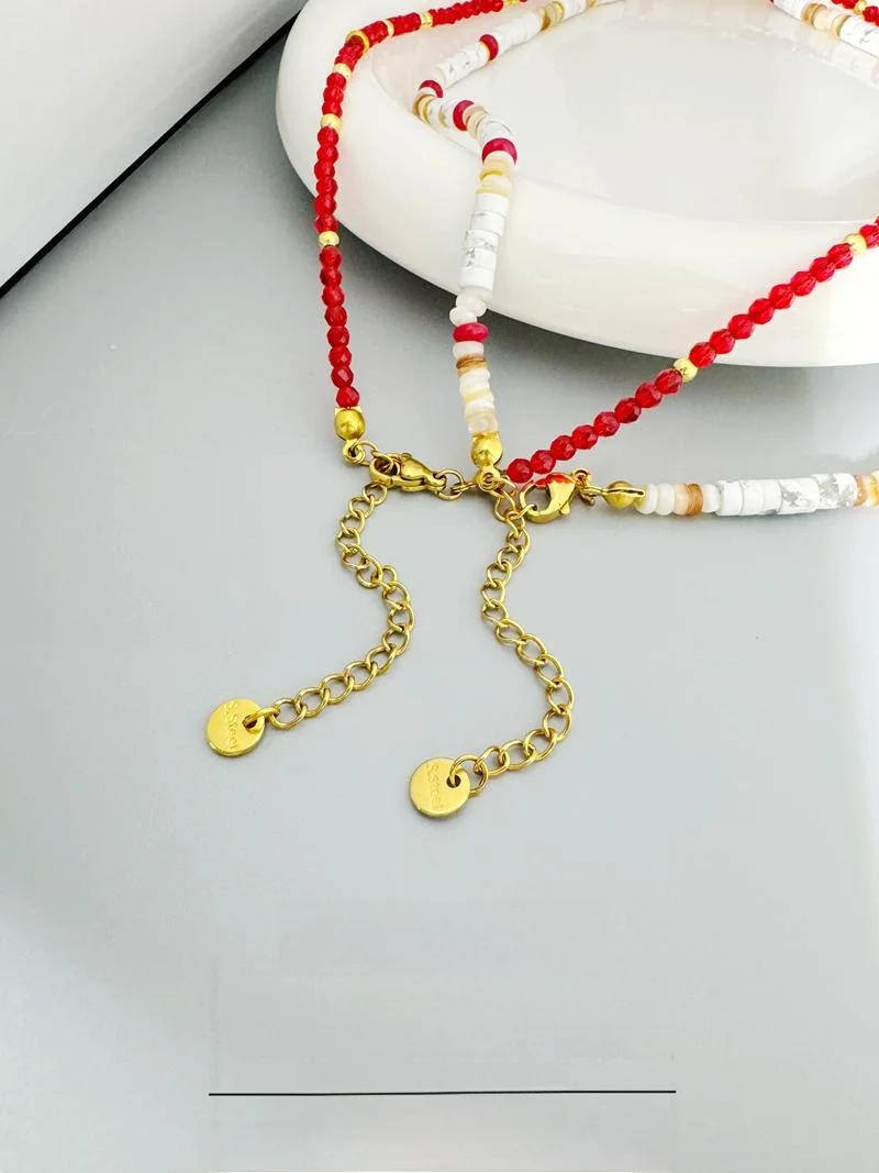 Не выцветающий цветок и молодой Jinchen Same Sle красная шпинель ожерелье из бисера