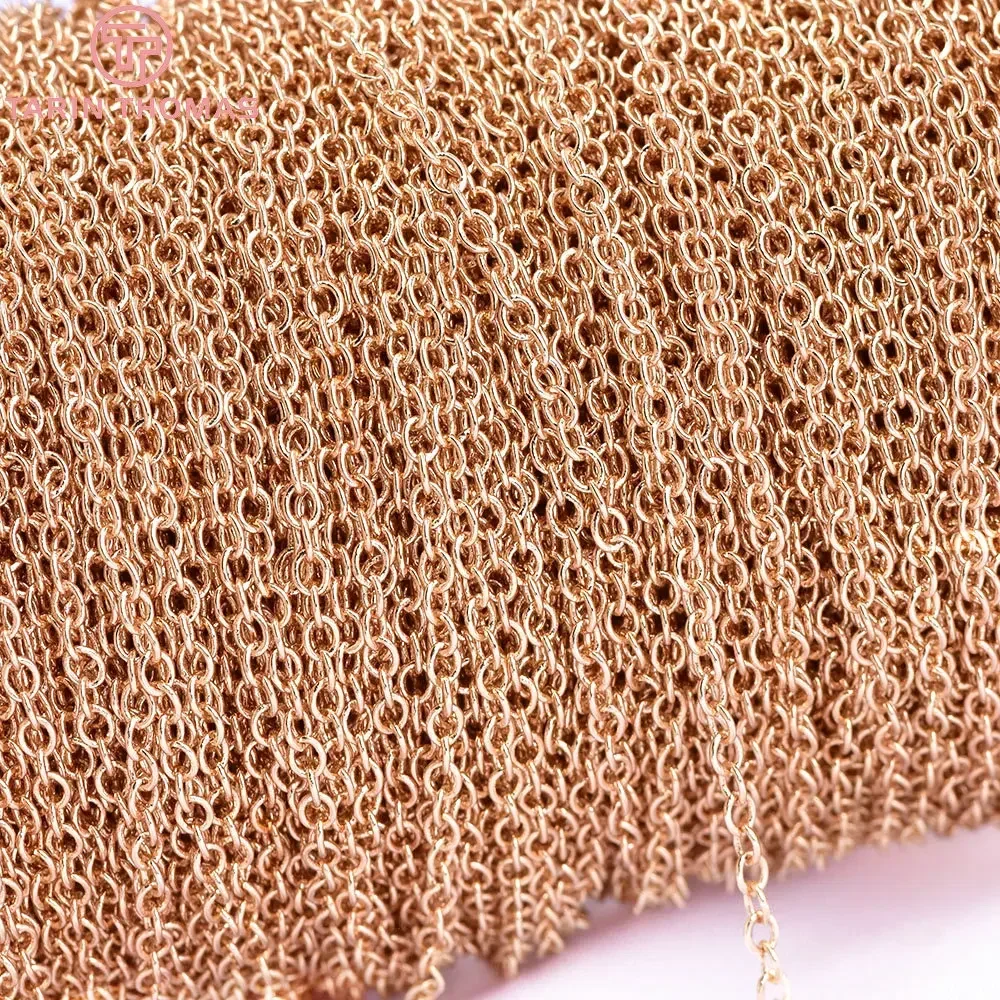 (4286) 2 метра ширина мм 24 К цвет шампанского медь круглая овальная форма звенья цепи