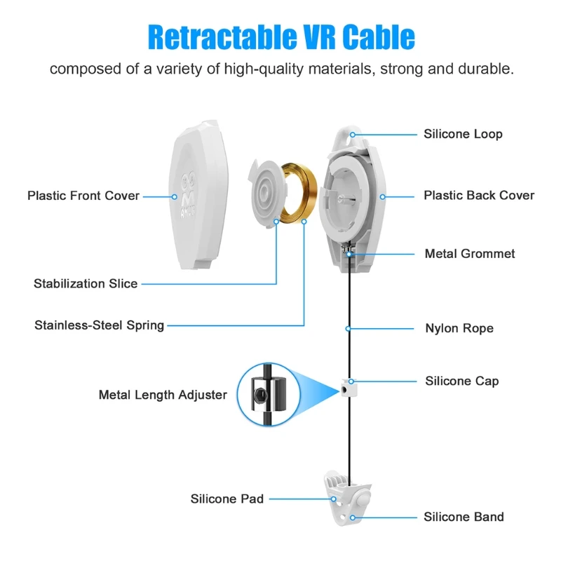 

B03F for-Oculus Quest/Quest 2/Rift/Rift S/-Valve Index/-HTC Vive/Vive Pro Cable Management Retractable Ceiling Pulley System