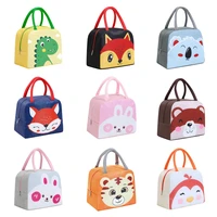 portable lunch bags cartoon lunch box keep warm canvas tote pouch for kids adult women men luncheon food thermal bag 1pcs