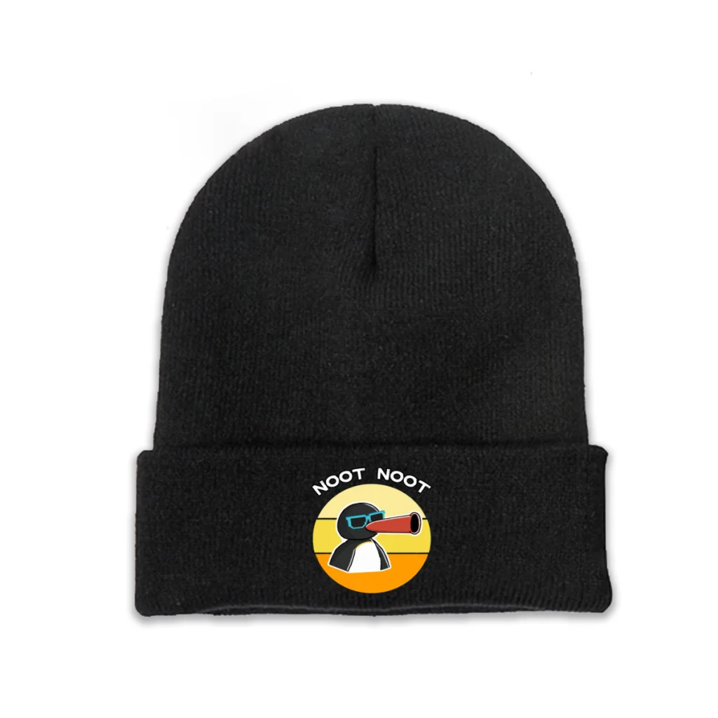 

Вязаная шапка Pingu Noot Pinga TV, зимние теплые облегающие шапки, модная повседневная шапка в стиле ретро для мужчин и женщин