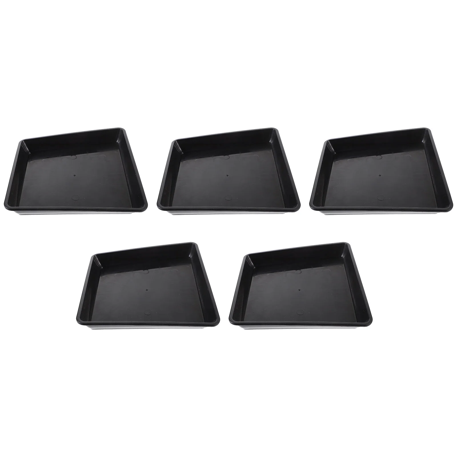

5 Pcs Black Flower Pots Poon Planter Tray Base Holder Pallet Plastic Raw Material Pp Watering Square Garden Ornament