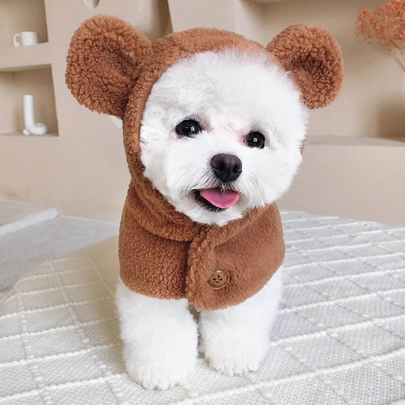 

Little Bear Cape Autumn and Winter Pet Teddy Corgi Pomeri Bee Panda Small Dog Clothes