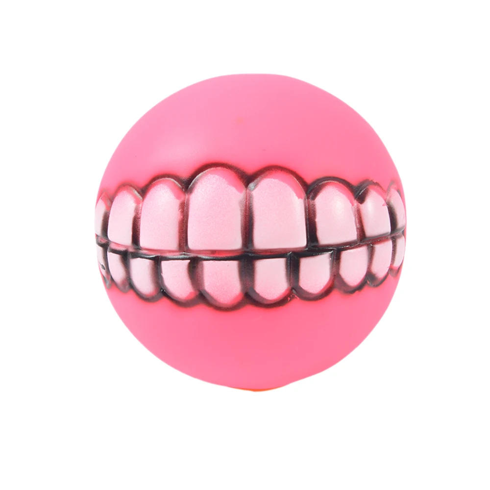

1pc Rubber Dog Toys Squeaky Cleaning Tooth Dog Chew Toy Small Toys Ball Pet Supplies Diameter 7cm Pet Products