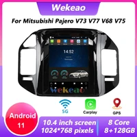 wekeao 2 din 9 7 inch android 11 car radio for mitsubishi pajero v60 v68 v73 1999 2006 autoradio with bluetooth navigator wifi