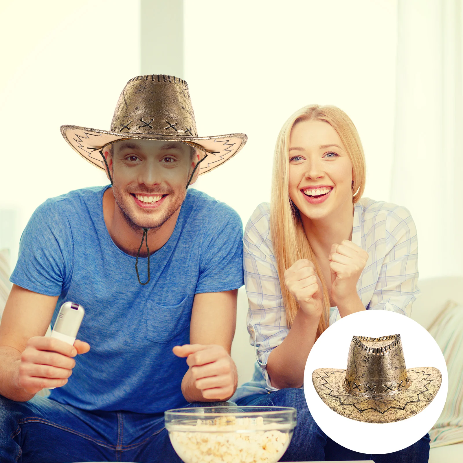 

Cowboy Hat Men Costume Western Accessory Hats Cosplay Gold Women Performance Party Golden Outfits Cowgirl Boys Kids