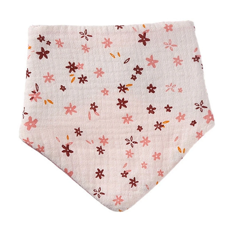 

Baby Triangular Bib Cotton Saliva Towel with Snap Buckle Printed Scarf for Baby Girls Boys Drinking Eating Chewing Food