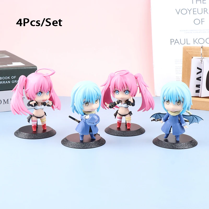 

4Pcs Anime That Time I Got Reincarnated As A Slime Action Figure Rimuru Tempest Milim Nava Kawaii Doll PVC Collectible Model Toy