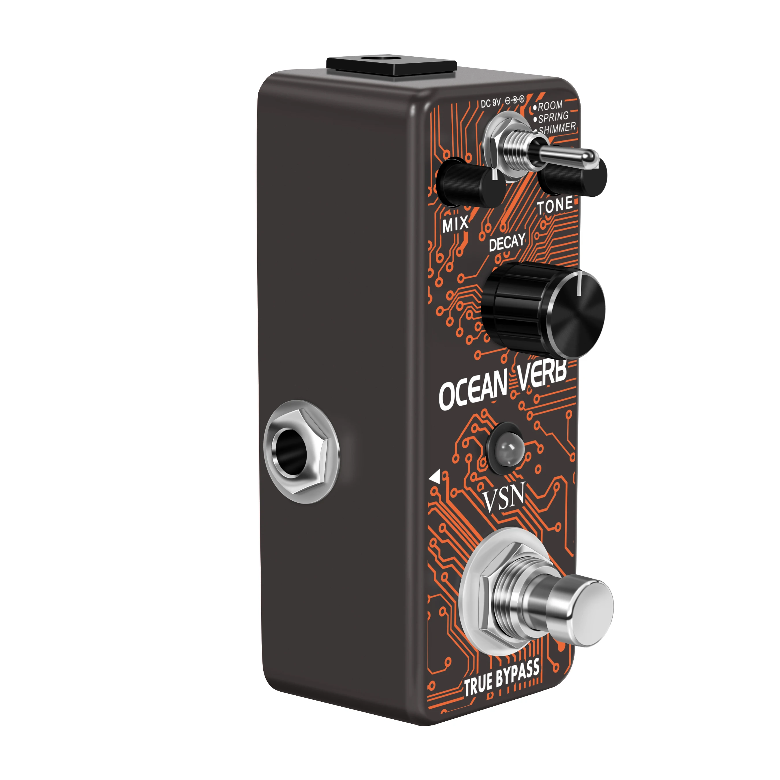 VSN LEF-3800 Digital Reverb Pedal Guitar Ocean Verb Pedal Room Spring Shimmer 3 Modes Wide Range With Storage Of Timbre Pedal