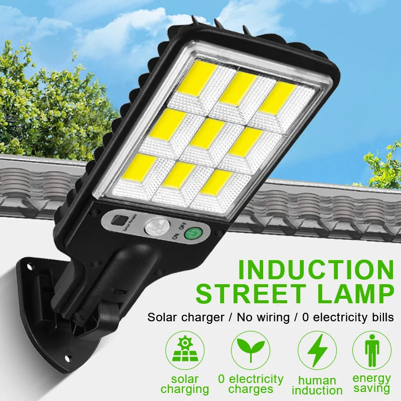 

Outdoor Solar LED Wall Lamp Garden Street Light 3 Lights Mode Waterproof Motion Sensor Security Lighting for Patio Path Yard