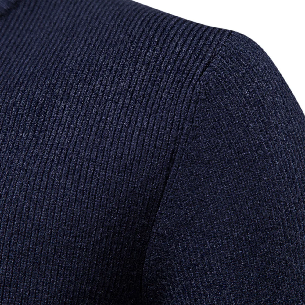 Men's Cardigan Zipper Sweater Youth Casual Long Sleeve Round Neck TOP