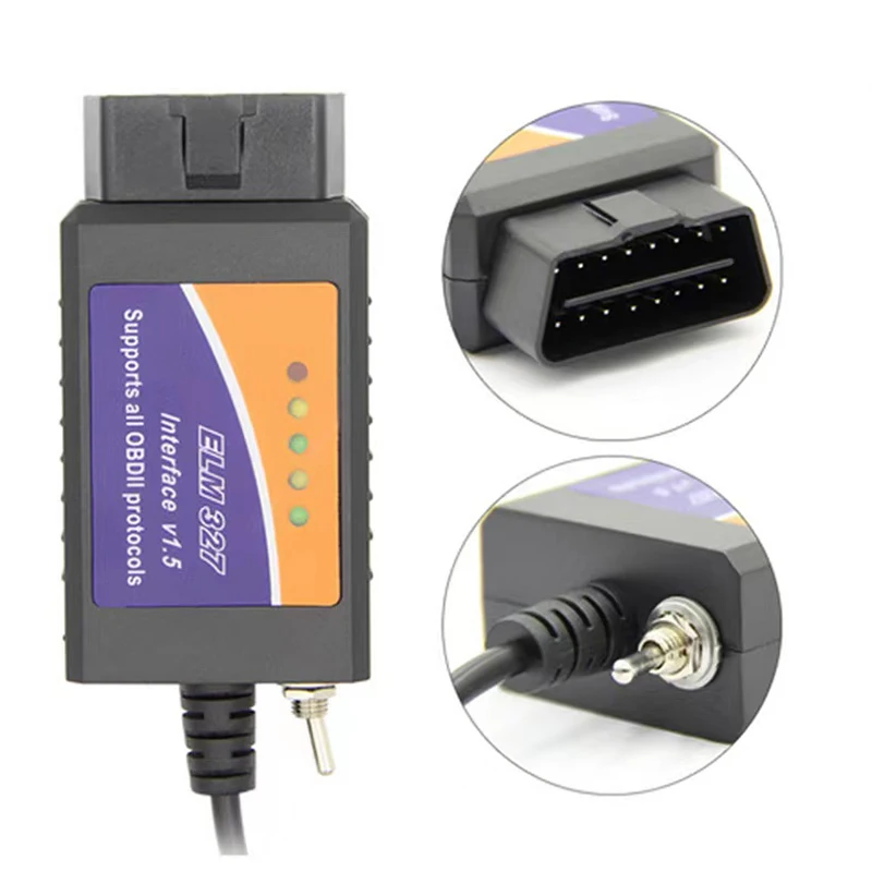 ELM327 OBD2 сканер инструмент elm 327 USB v1.5 прерыватель для Ford Forscan elmконфигурация lector de