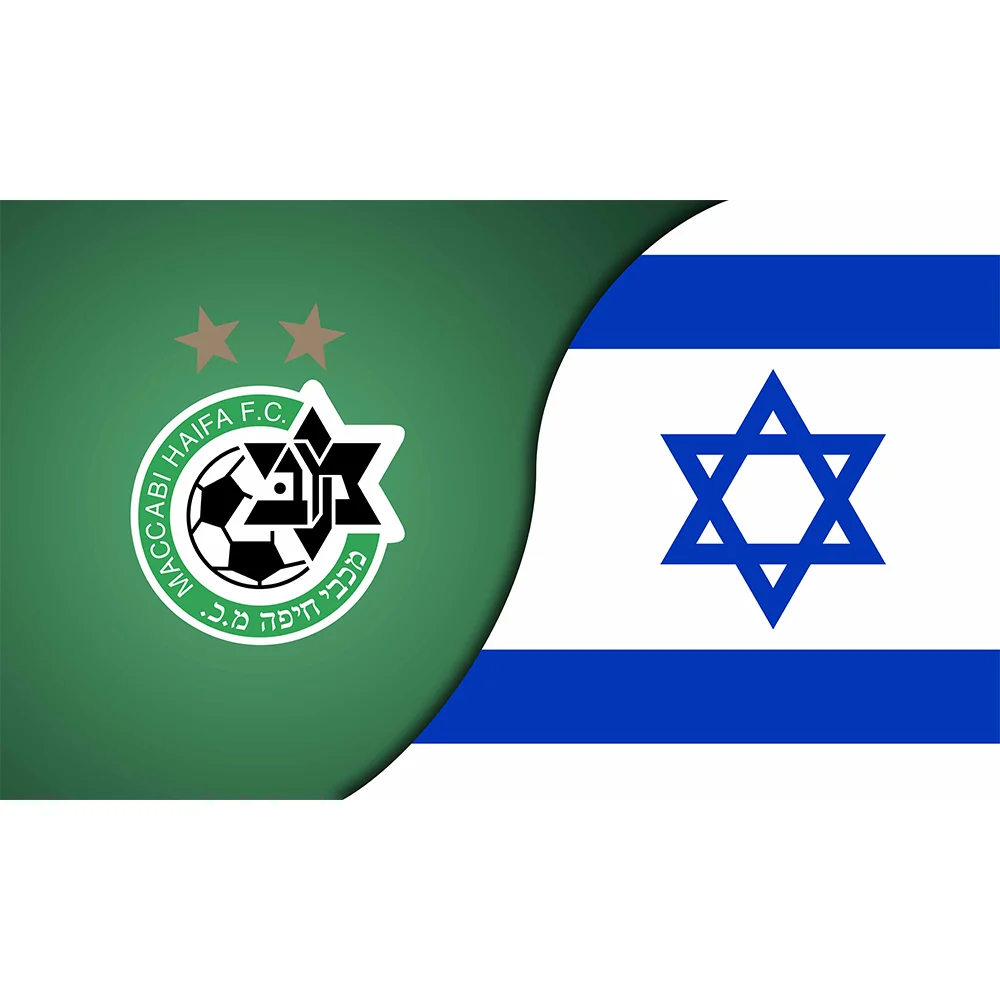 

QLFLAG 90x150cm Half Israel Half Maccabi Haifa FC Flag
