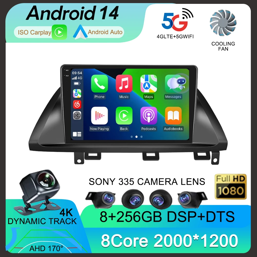 Автомагнитола Carplay для Honda Odyssey мультимедийный проигрыватель на Android 14 2005 2006 2007 2008