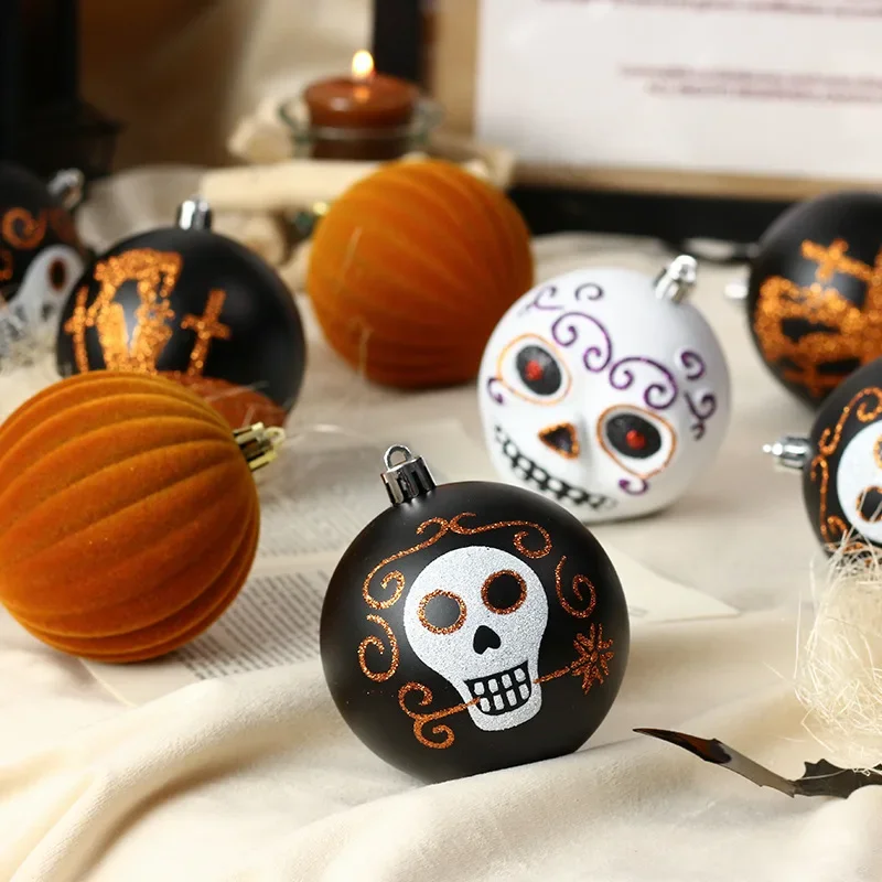 

Halloween Hanging Ball Ornaments Tree Accessories Skull Ball for Tree Halloween Party Haunted House Hanging Wreath Decorations