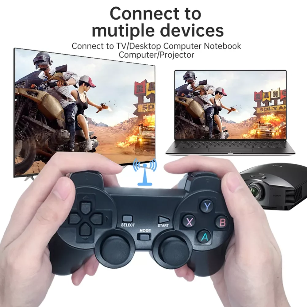 

M8 2.4G Video Game Consoles 14000+ Games 2 Wireless Controllers Support 9 Emulators Plug and Play for 4K TV Output for PS1/FC