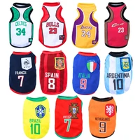 big dog medium and small dog golden wool spring and summer mesh vest world cup ball suit basketball foot suit cat pet supplies