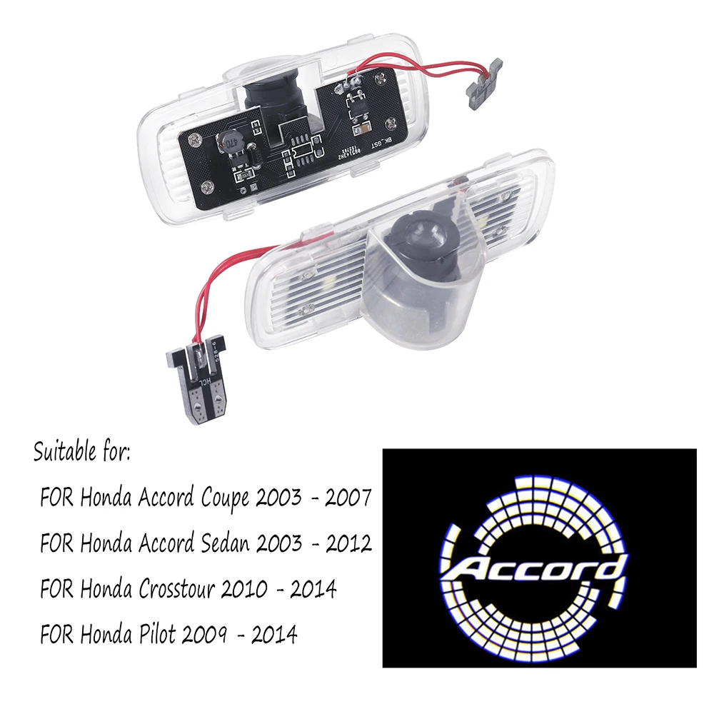 

2PCS LED Car Door Logo Projector Lights For Honda Accord Coupe 2003 - 2007 Seda Pilot Crosstour 2011 2012 2013 2014 Accessories