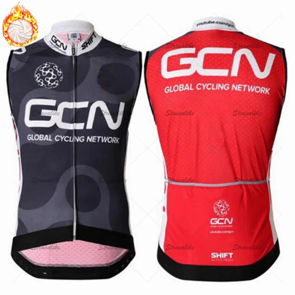 

2022 New GCN Winter Thermal Fleece Cycling Sleeveless Vest Mtb Bike Bicycle Keep Warm Pro Team Vest Men Cycling Clothing Ropa C