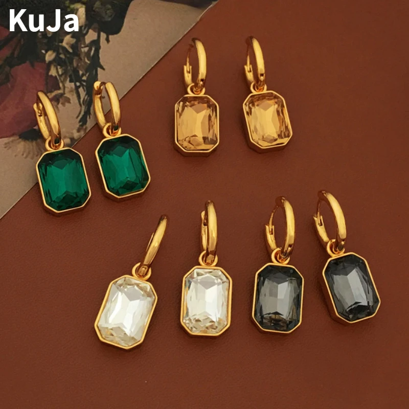 

Modern Jewelry Simple Geometry Glass Earrings Popular Design Vintage For Women 2023 Trend New Popular Ear Accessories Party Gift