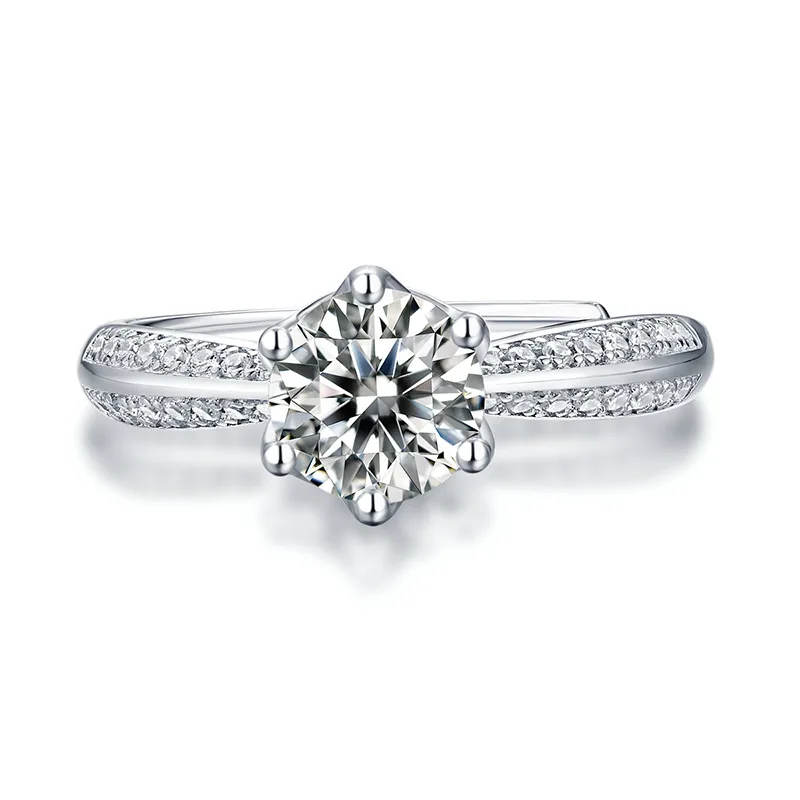

925 silver plated 18k gold ring for women moissanite ring 210305-04