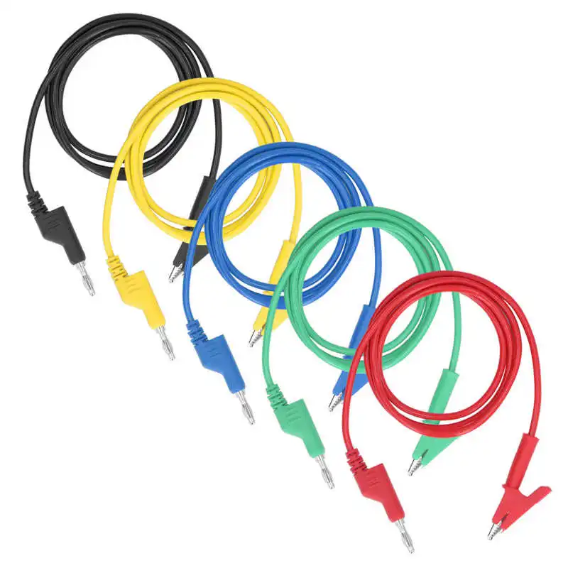 

Испытательные выводы для крокодиловых зажимов, испытательные гибкие латунные кабели, силиконовая оболочка, электрические для мультиметра ...